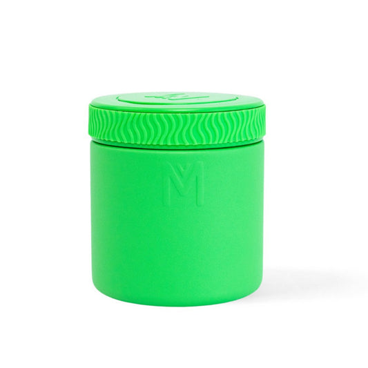 Green Apple Mintiico insulated food container with lid on a white background