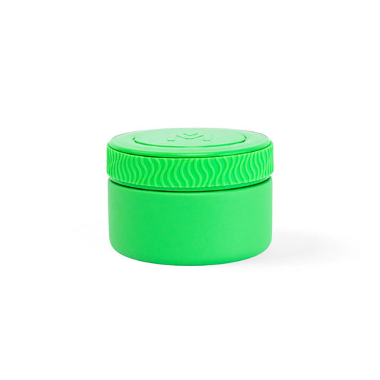MontiiCo Green insulated food container with lid on a white background