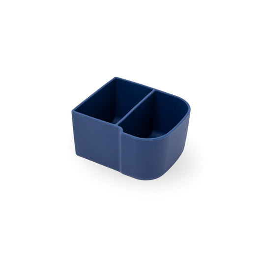 Navy Blue Snack Tray adds extra compartments to the Snack Lunch Box for tidy, separated snacks on a white background