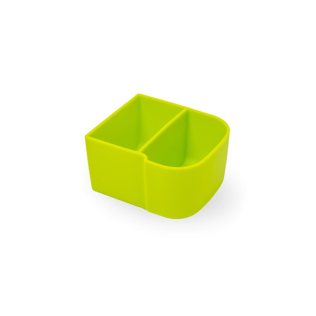 Green Matcha MontioCo Snack tray plastic container with a divided interior on a white background