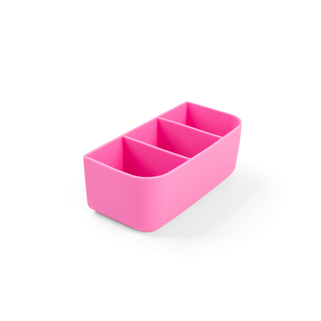 MontiiCo lunch box compartments feast bite tray in Pink ideal for separating fruit, snacks and small meals.
on a white background.