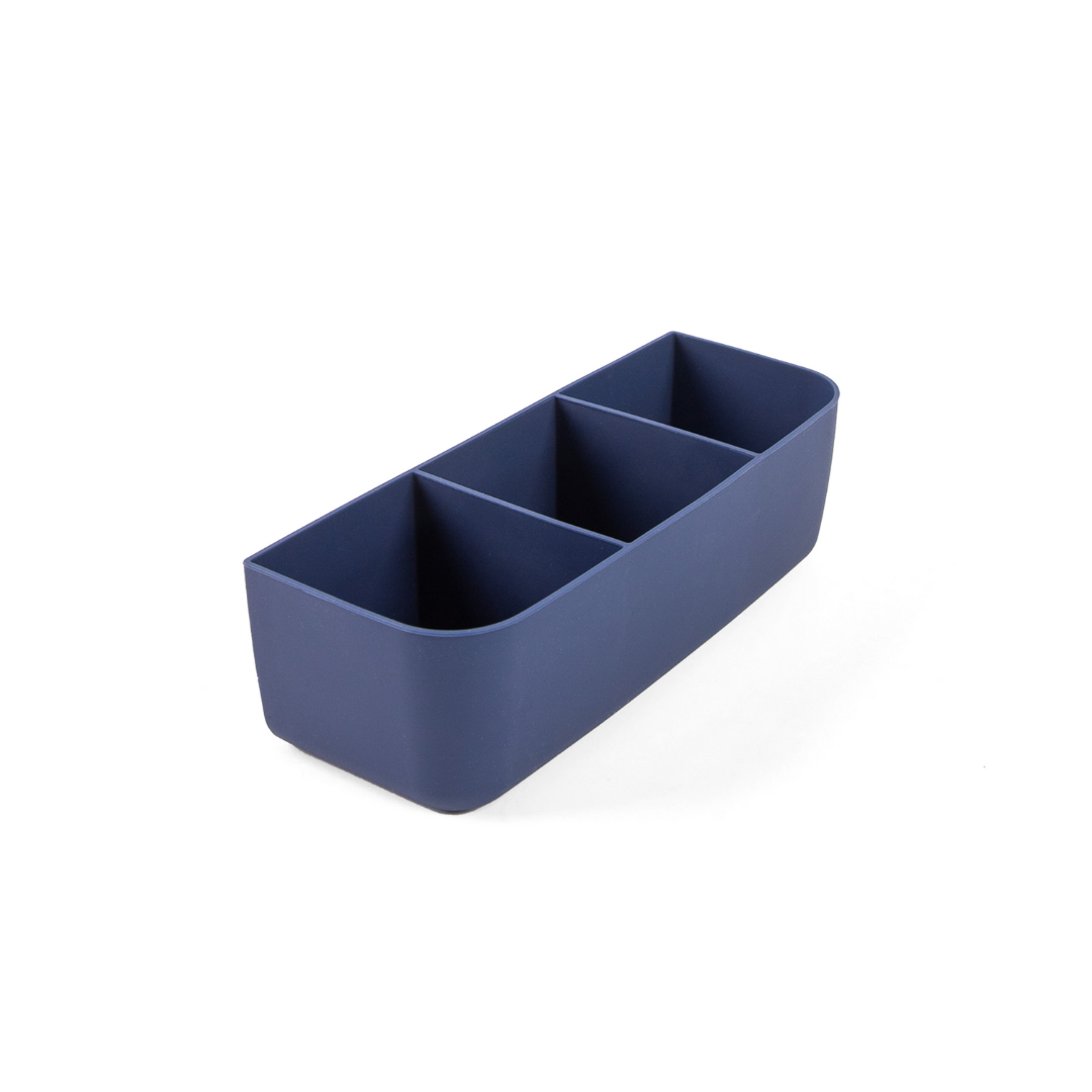 Navy silicone tray for bento lunch trays; sturdy tray silicone container.
