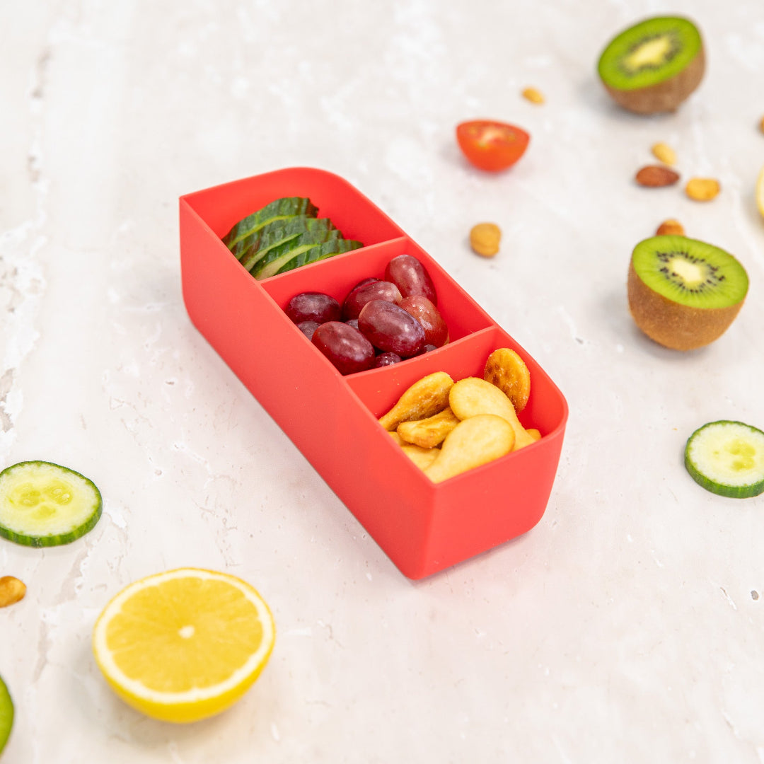 Watermelon bento lunch tray insert; durable silicone tray for everyday meals.