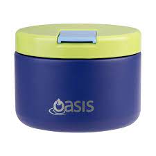 Peacock Blue Oasis 300ml insulated food flask with quick-release lid and powder-coated finish.