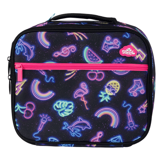 a picture of Spencil Insulated Lunch Bag with Chill Pack - Neon Party on a white background for cool school gear