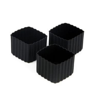a picture of Bento Cups Square - Blackon a white background for making mealtime fun and playful