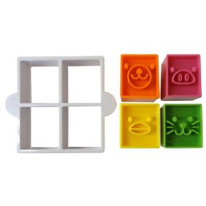 Square Animal Sandwich Cutter and Stamp set - BabyBento
