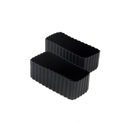 a picture of Bento Cups Rectangle - Blackon a white background for making mealtime fun and playful