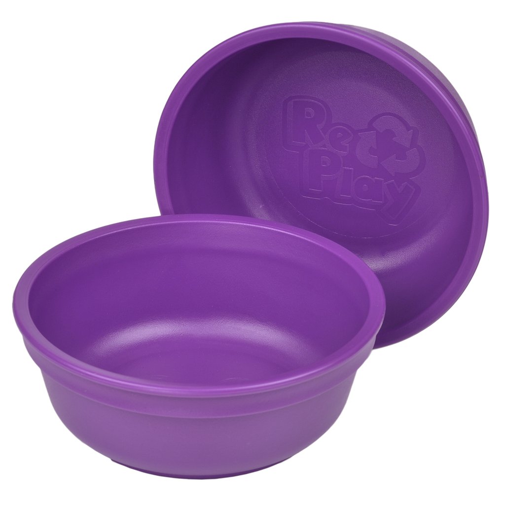 a picture of Re-Play Bowl - Amethyston a white background for toddlers
