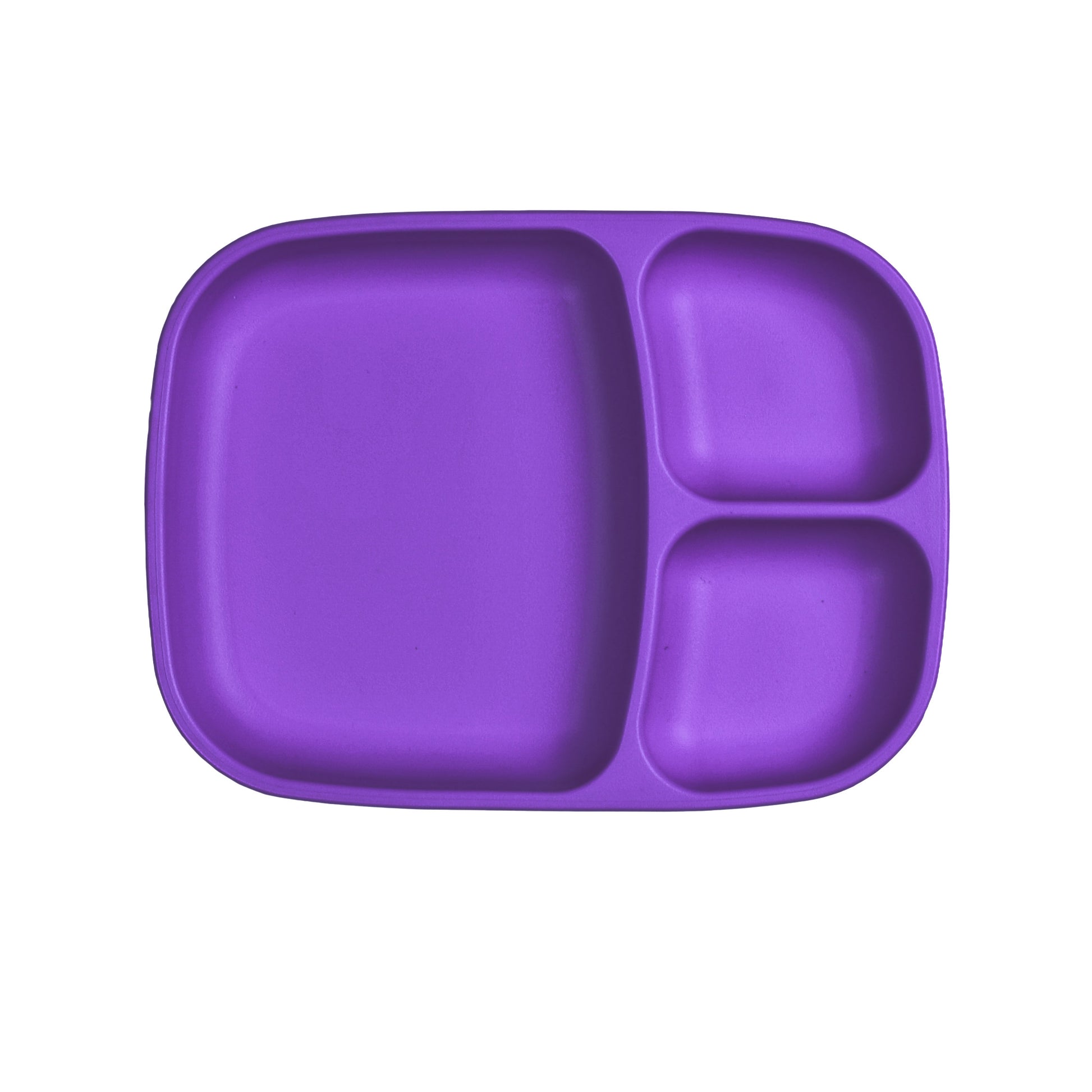 a picture of Re-Play Large Divided Plate - Amethyston a white background for making mealtime fun and playful