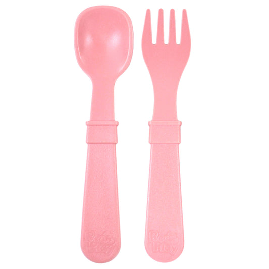 Re-Play Spoon and Folk Set - Baby Pink - BabyBento