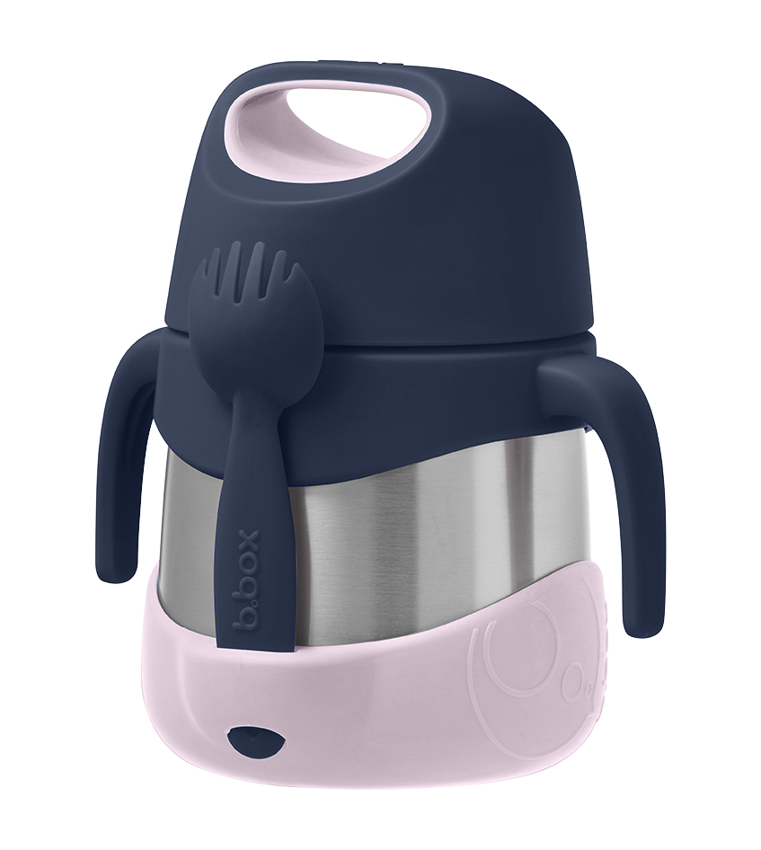 a picture of b.box Insulated Food Jar - Indigo Roseon a white background for fun bento lunches