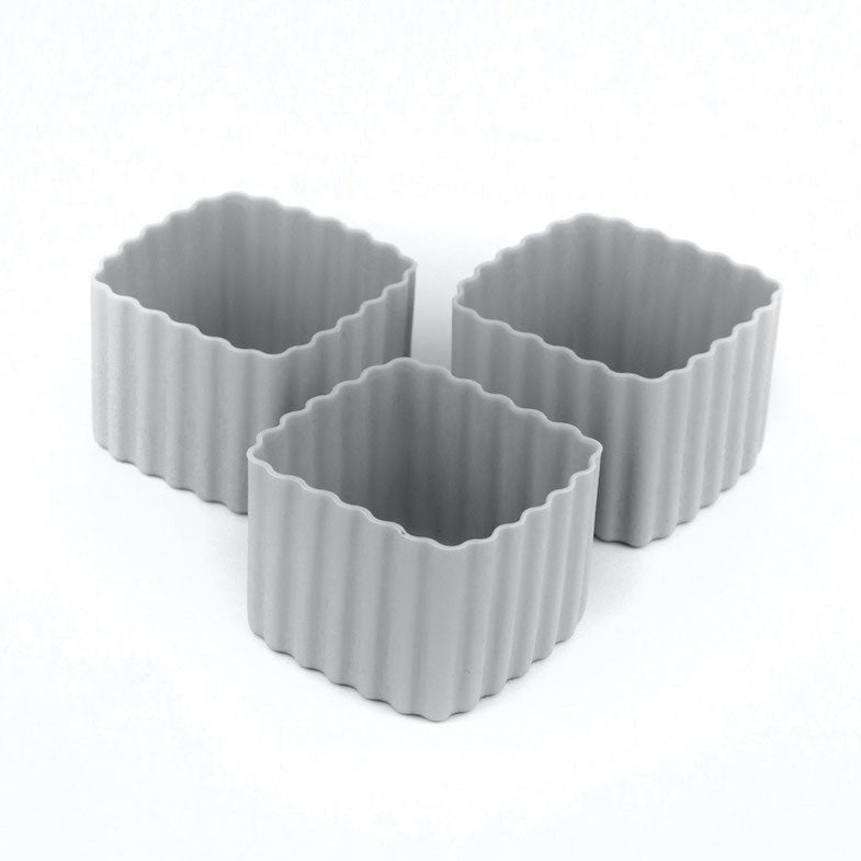 a picture of Bento Cups Square - Greyon a white background for fun bento lunches