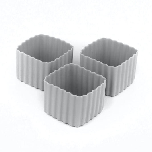a picture of Bento Cups Square - Greyon a white background for fun bento lunches
