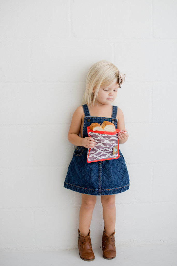 Jaq Jaq Bird Reusable Food Pouch - Blue Stripe - BabyBento