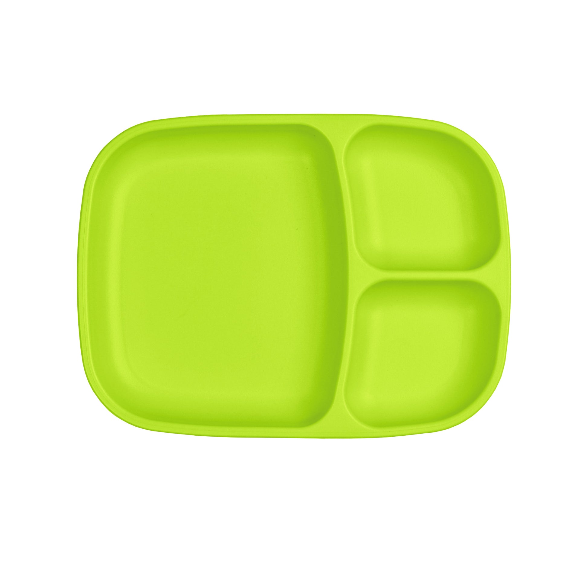 a picture of Re-Play Large Divided Plate - Light Greenon a white background for making mealtime fun and playful