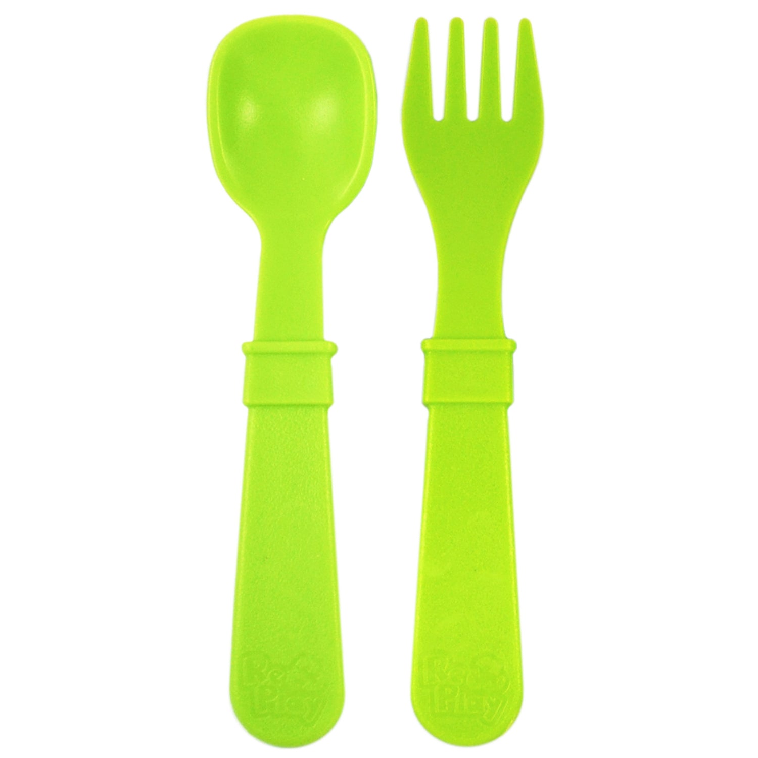 Re-Play Spoon and Fork Set - Light Green - BabyBento