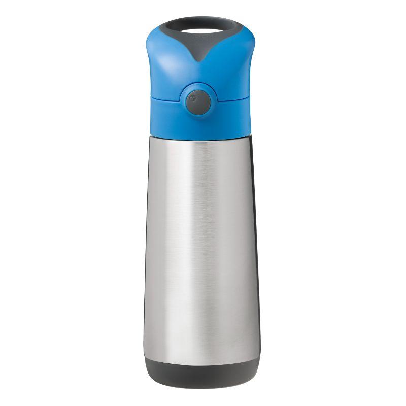a picture of b.box Insulated Drink Bottle 500ml - Blue Slateon a white background for icey cold drinks