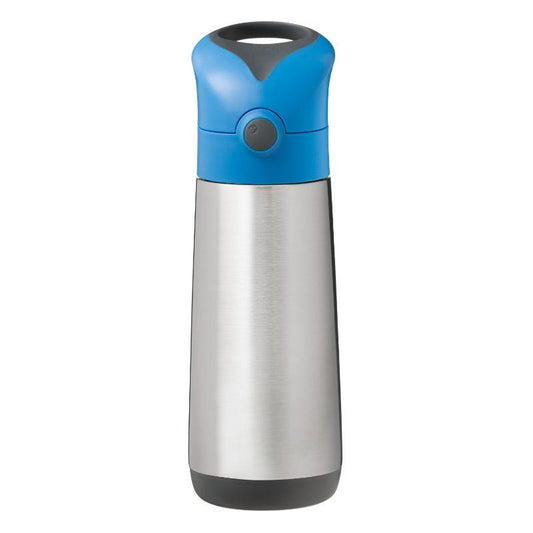 a picture of b.box Insulated Drink Bottle 500ml - Blue Slateon a white background for icey cold drinks