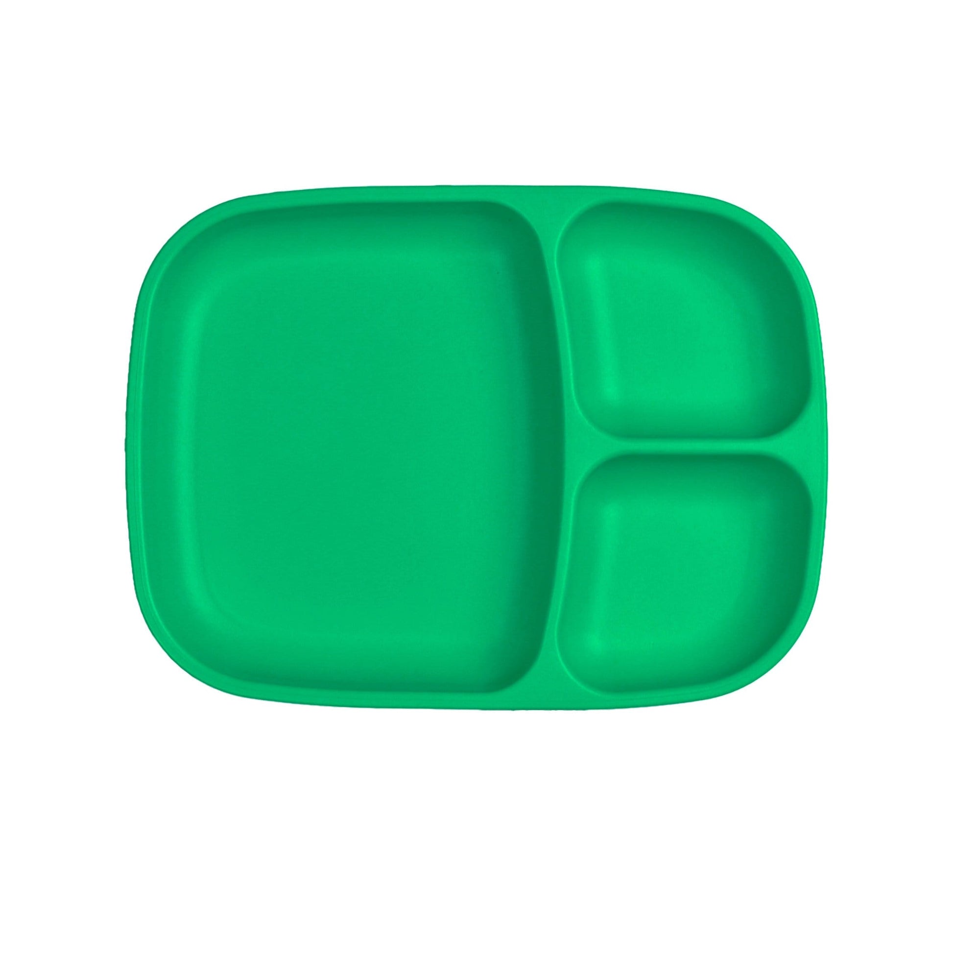 a picture of Re-Play Large Divided Plate - Kelly Greenon a white background for making mealtime fun and playful