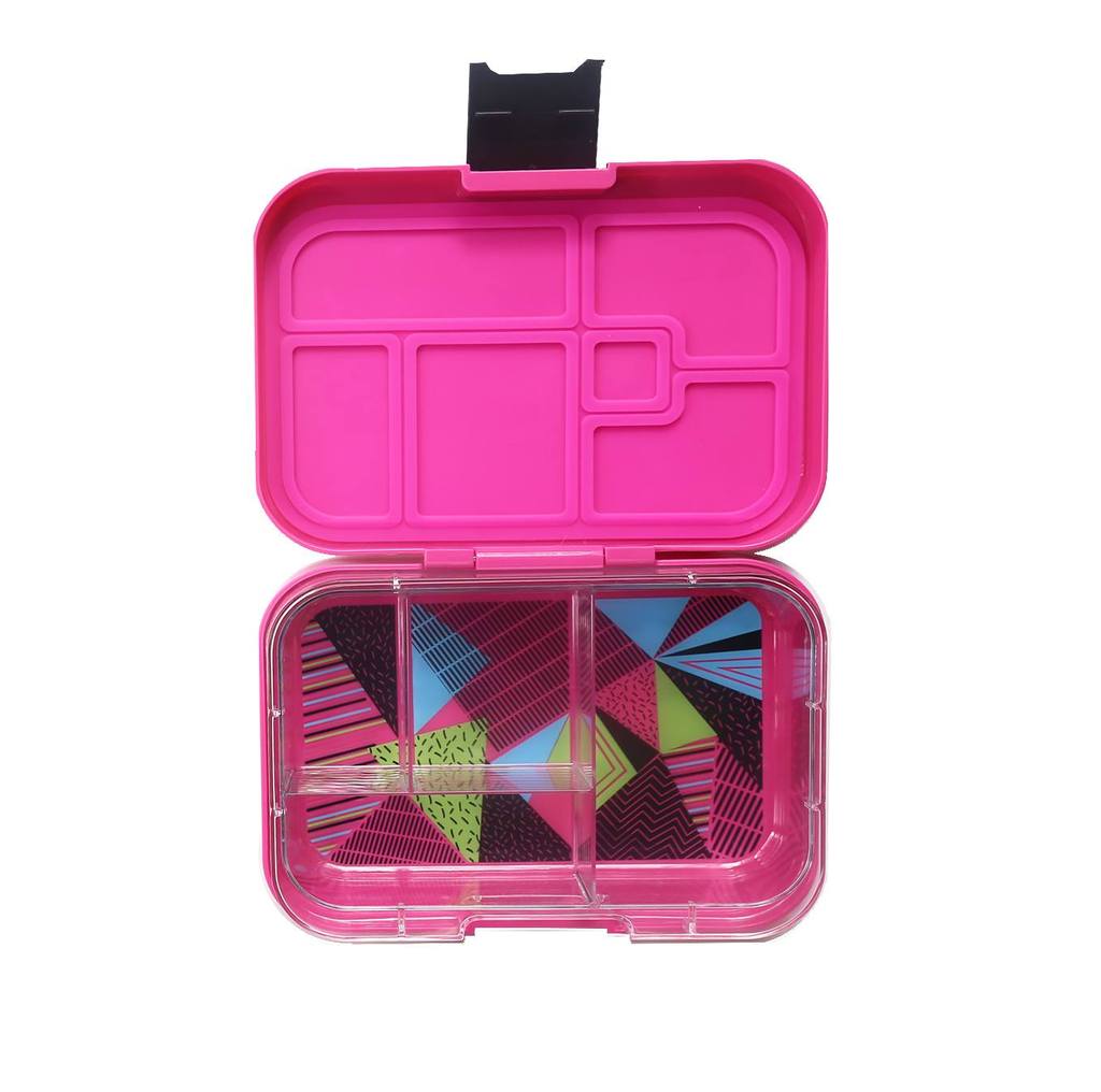 a picture of Munchbox Mega 4 - Fuchsia Tinton a white background for fun school lunches