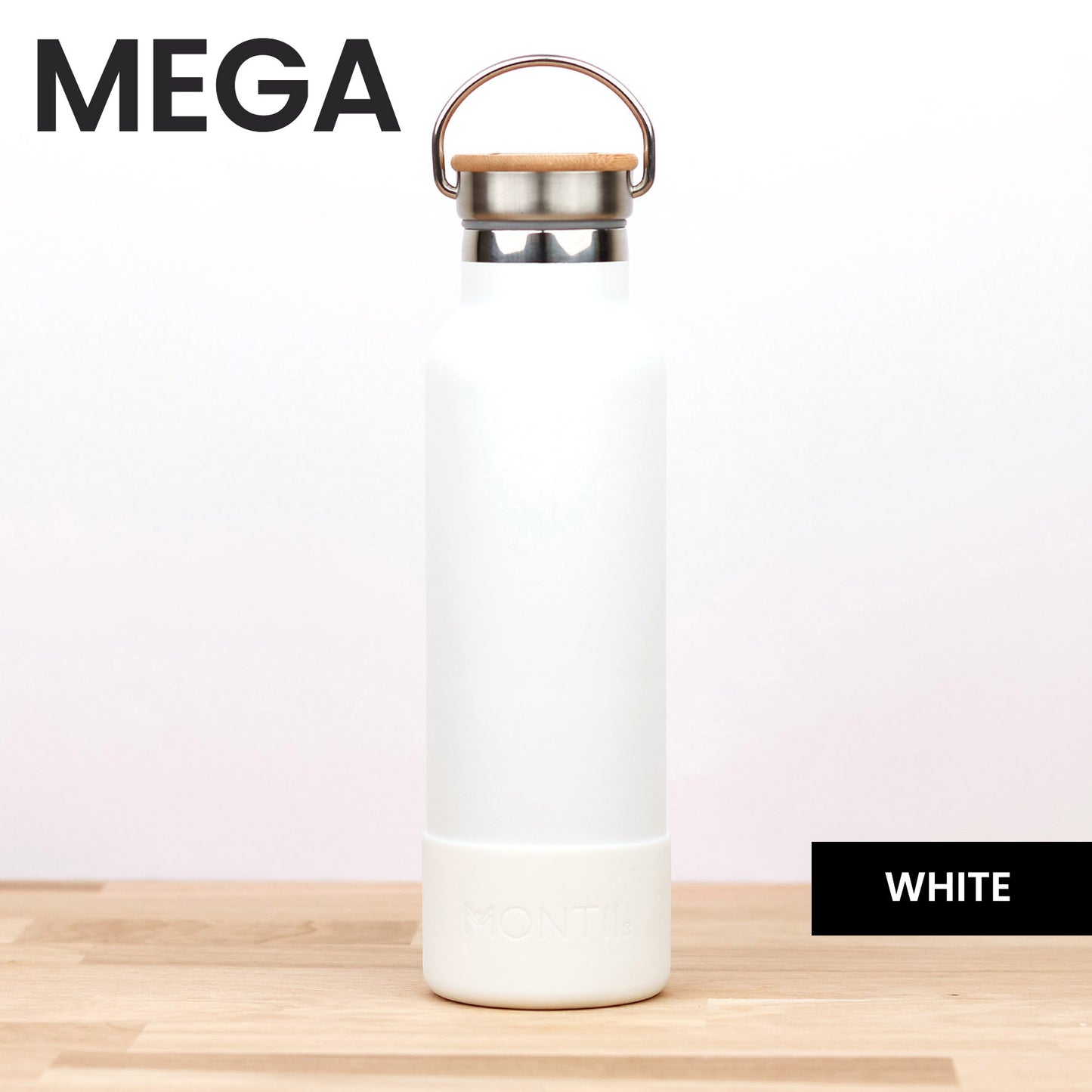 a picture of MontiiCo MEGA Bumper - Whiteon a white background for drink bottles