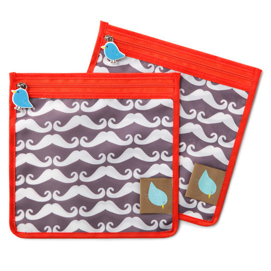Jaq Jaq Bird Reusable Food Pouch - Mustache - BabyBento