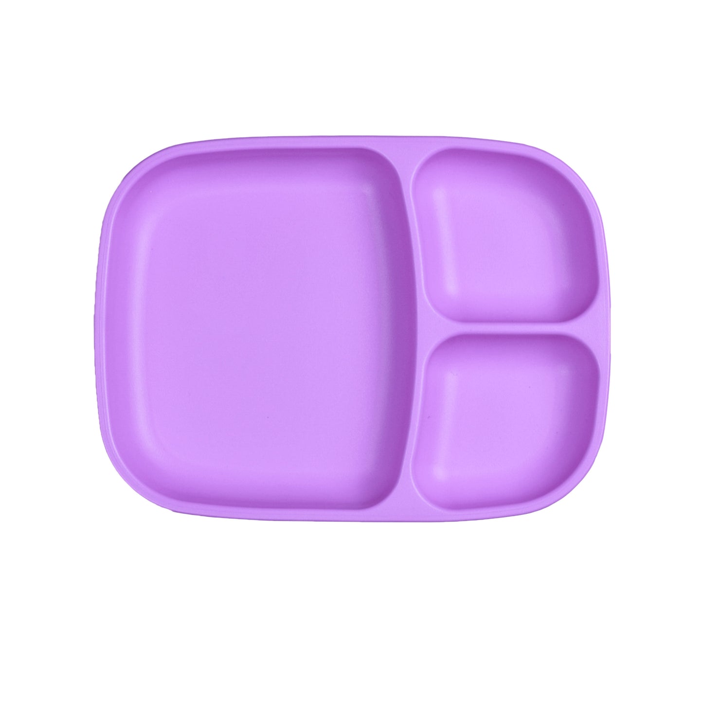 a picture of Re-Play Large Divided Plate - Purple - Recycled Adult Plateon a white background for making mealtime fun and playful