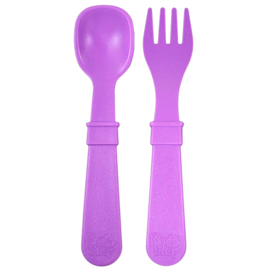 Re-Play Spoon and Folk Set - Purple - BabyBento