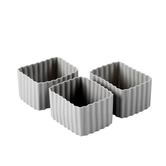 a picture of Bento Cups Rectangle Small - Greyon a white background for fun bento accessories