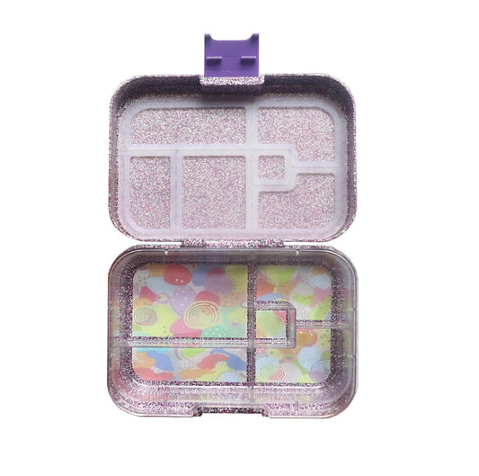 a picture of Munchbox Midi 5 - Sparkle Purpleon a white background for fun bento lunches