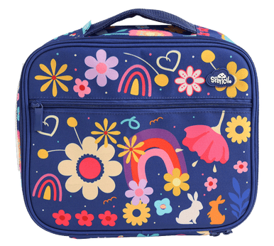 a picture of Spencil Insulated Lunch Bag with Chill Pack - Flower Poweron a white background for cool school gear