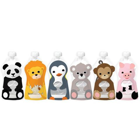 Squooshi Reusable Food Pouch - Large 6 pack - BabyBento