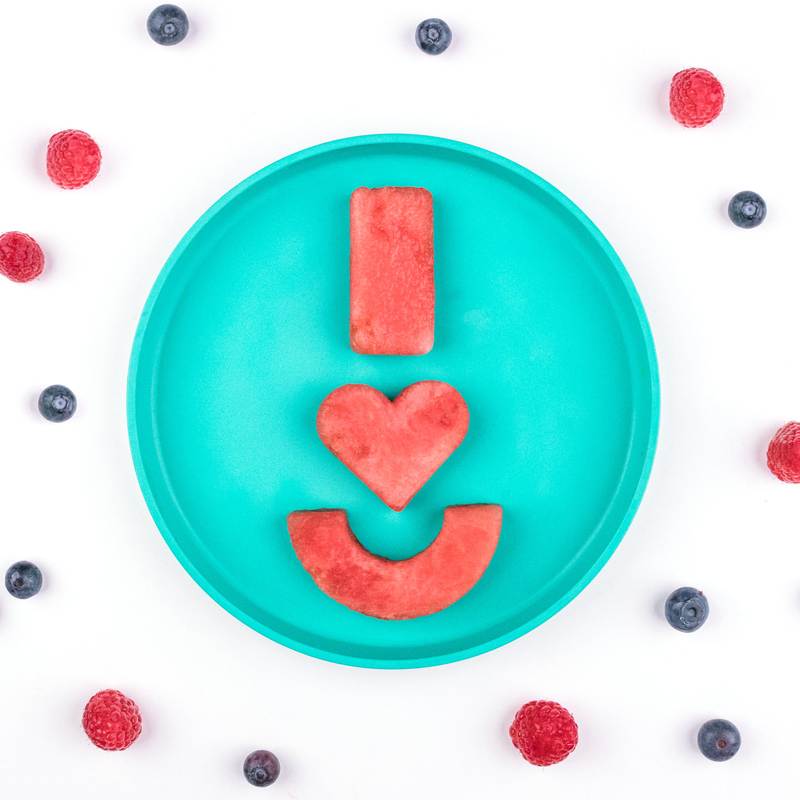 Vertical arrangement of Mini Bites shapes decorated with colourful dots