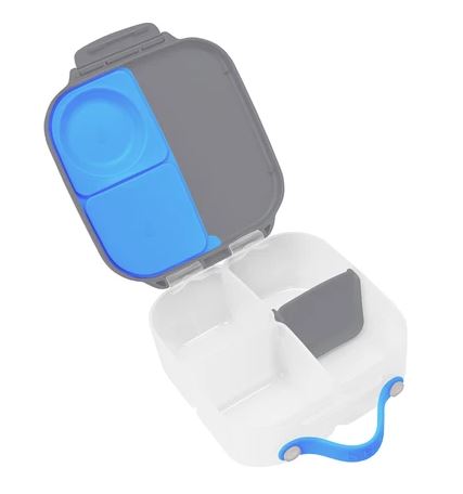 a picture of b.box MINI Lunch Box - Blue Slateon a white background for fun bento lunches