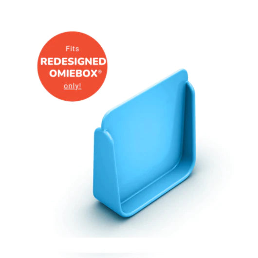a picture of OmieBox Divider V2 - Blueon a white background for warm school lunches
