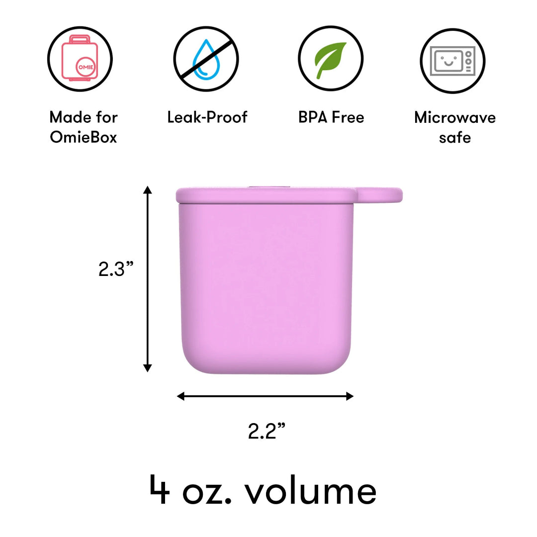 blue and lime omie dip containers showing 1 ounce capacity, baby bento