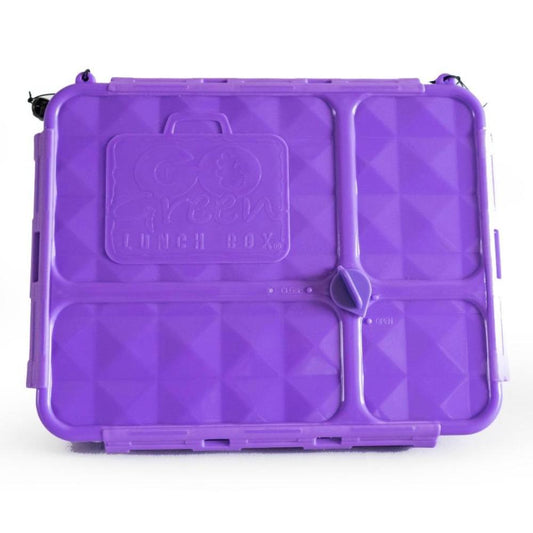 a picture of Go Green Medium  Lunch Box - Purpleon a white background for making mealtime fun and playful