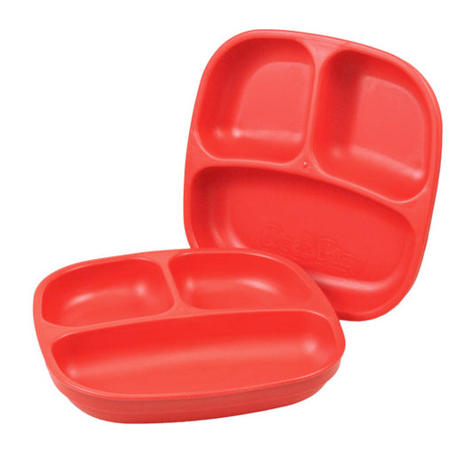 Re-Play Divided Plate - Red - Baby Bento