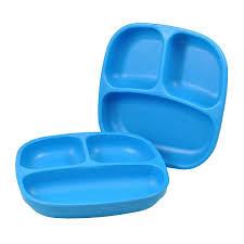 Re-Play Divided Plate - Sky Blue - Baby Bento