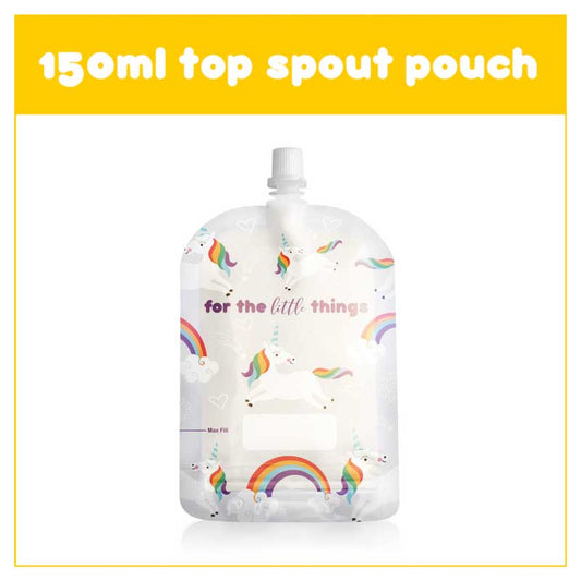 a picture of Sinchies 15 ml reusable Food Pouch - Unicorn 1  pkon a white background for making mealtime fun and playful