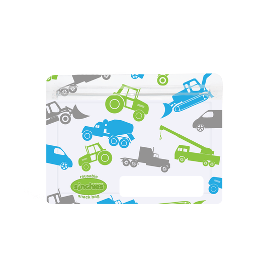 a picture of Sinchies Reusable Snack Bag - Truck 5 pkon a white background for fun school lunches